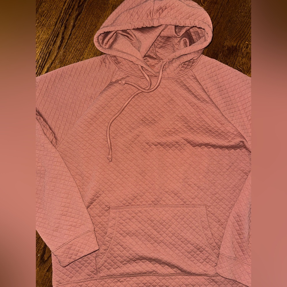 Gilly Hicks Light Burnt Orange Quilted Hoodie w/Kangaroo Pocket - EUC Large
